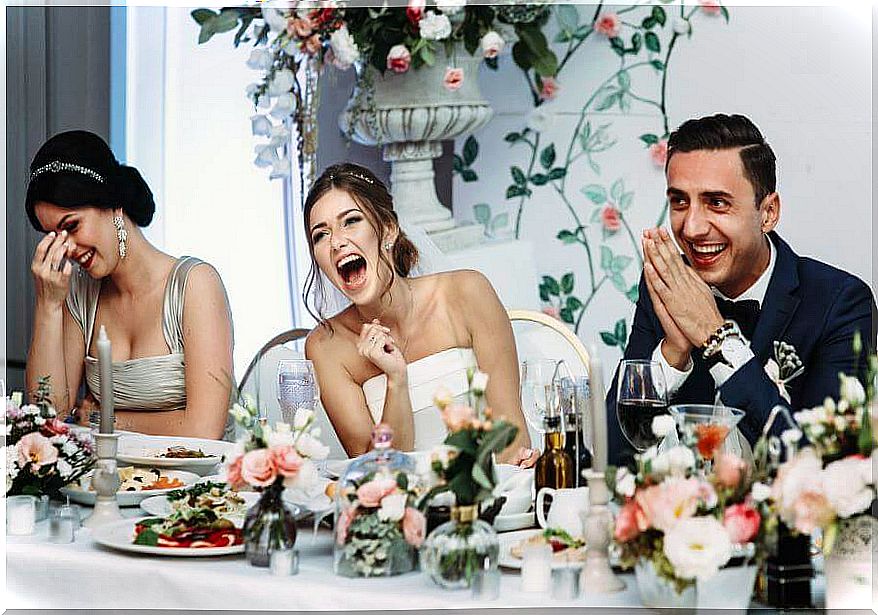 Laughter at a wedding
