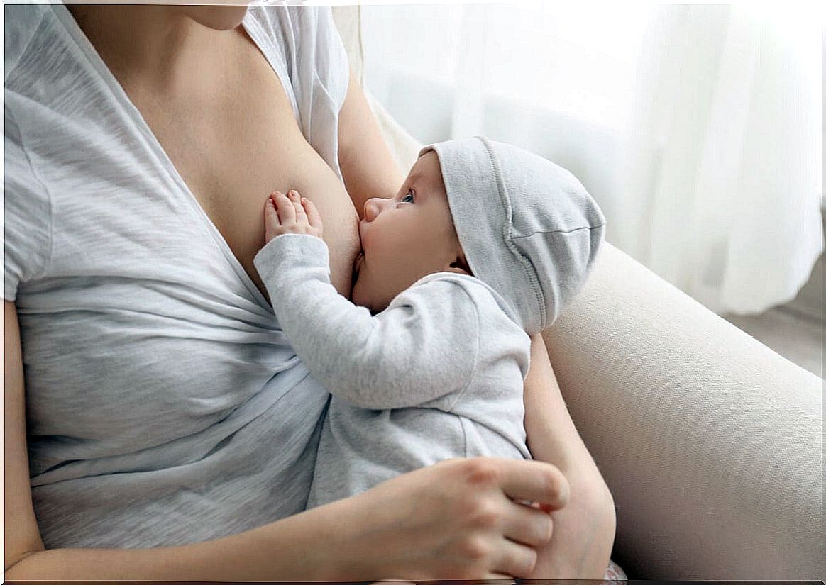 Breastfeeding woman.
