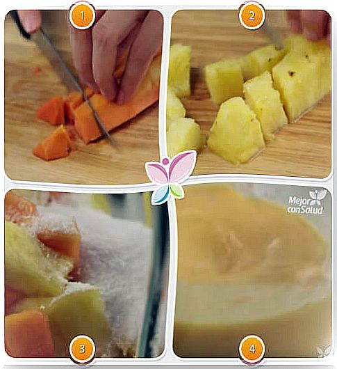 How to make a natural pineapple and papaya juice