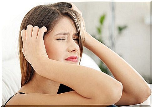 woman with stress headache