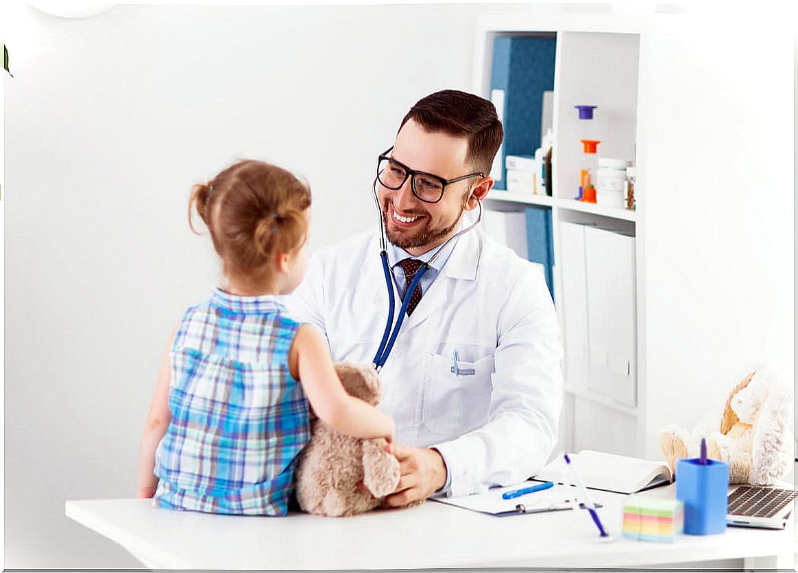 Pediatrician in medical consultation